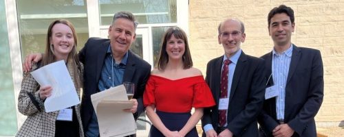 Amanda (left) amongst others to receive an award for her oral presentation