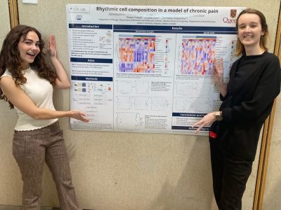 Christina showing off her poster with Amanda